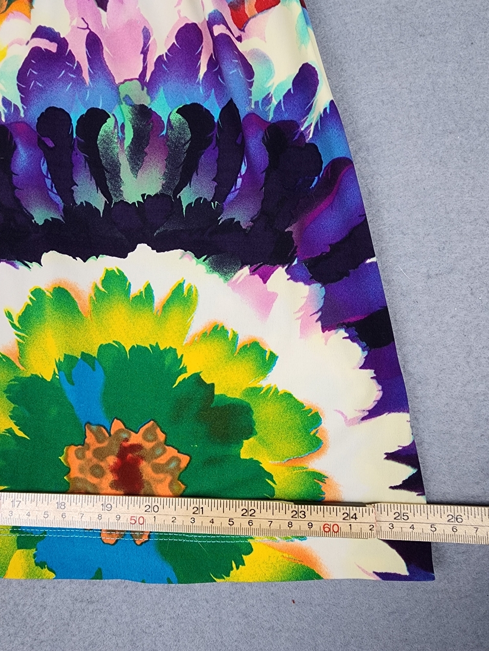 Multicolor Tie-Dye Sundress By Blu Sage Stretchy Gathered Chest Boho Style 70s - Picture 7 of 8